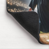 燃える野球こうもりの青年 マウスパッド (コーナー)