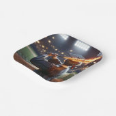 燃える野球こうもりを振る少年 ペーパープレート (傾斜あり)