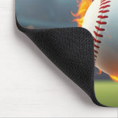 燃える野球の卒業キャップ マウスパッド (コーナー)