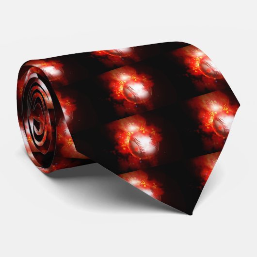 燃える野球 ネクタイ (ロール)