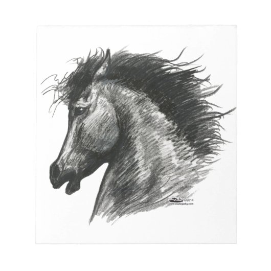 燃える野生の馬 ノートパッド (正面)