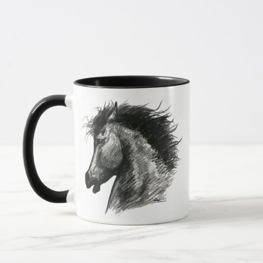 燃える野生の馬 マグカップ (左)