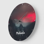 燃える雲霧山図 ラージ壁時計 (傾斜)