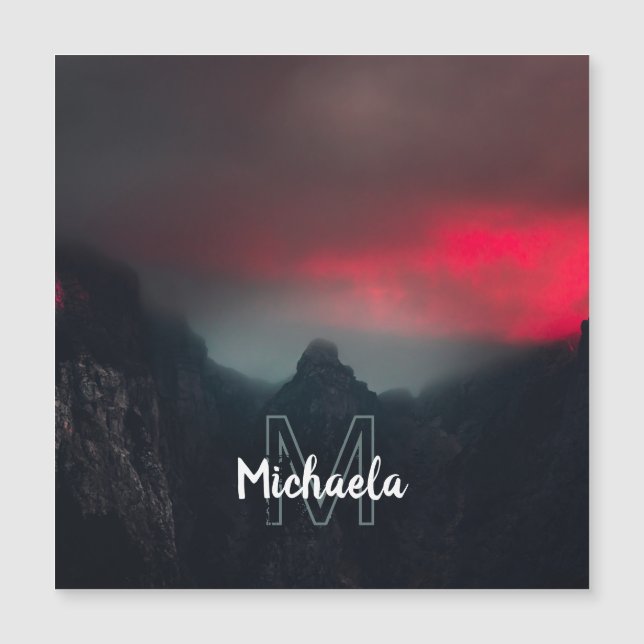 燃える雲、霧、山のモノグラム (正面)