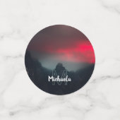 燃える雲、霧、山のモノグラム コンフェッティ (スモール正面)