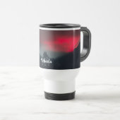 燃える雲、霧、山のモノグラム トラベルマグ (正面右)