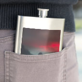 燃える雲、霧、山のモノグラム フラスク (インサイチュ)