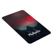 燃える雲、霧、山のモノグラム マグネット (右側)