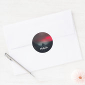 燃える雲、霧、山のモノグラム ラウンドシール (封筒)