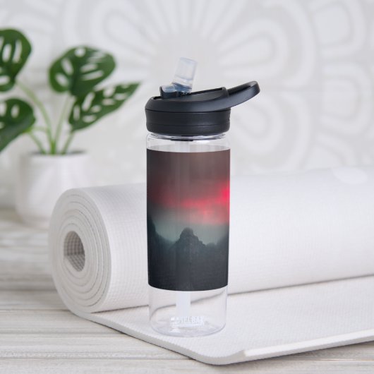 燃える雲、霧、山 ウォーターボトル (ヨガ)