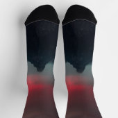 燃える雲、霧、山 ソックス (上部)