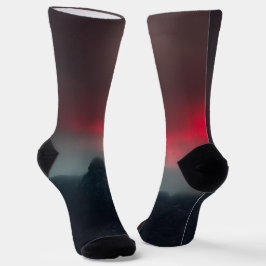 燃える雲、霧、山 ソックス