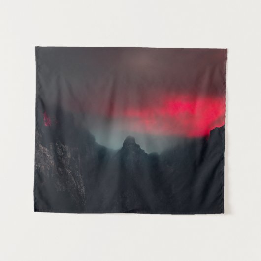 燃える雲、霧、山 タペストリー (正面(横))