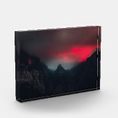 燃える雲、霧、山 フォトブロック (左)