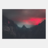 燃える雲、霧、山 ラッピングペーパーシート (正面3)