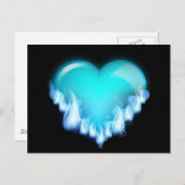 燃える青い氷のハート愛SWEETHEARTS FLIRTING T ポストカード (正面/裏面)