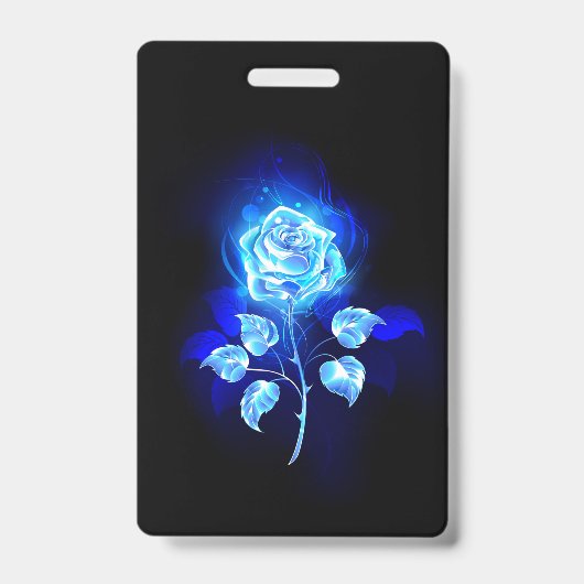 燃える青い薔薇 バッジ (正面)