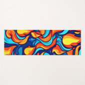  燃える青の抽象 ヨガマット (正面(横))