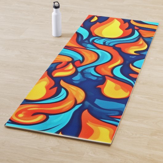 燃える青の抽象 ヨガマット (インサイチュ)