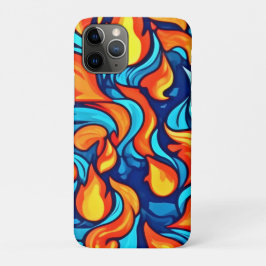燃える青の抽象 iPhone 11 PROケース