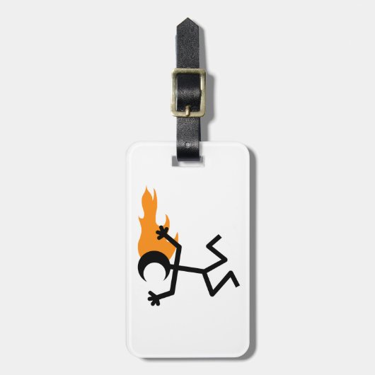 燃える頭 ラゲッジタグ (正面縦)