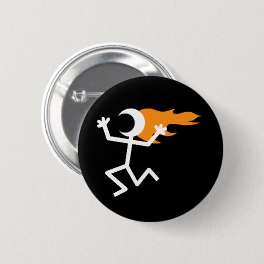 燃える頭 缶バッジ (正面&裏面)