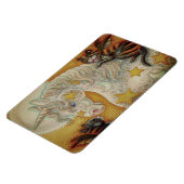 燃える黒猫とハロウィンユニコーン空白の マグネット (左側)