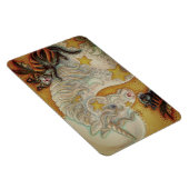 燃える黒猫とハロウィンユニコーン空白の マグネット (右側)