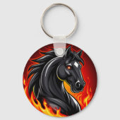 ✨ 燃える黒馬のキーチェーン 光る目 ギフト 🐎 キーホルダー (裏面)