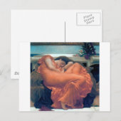 燃える6月の女性オレンジドレ絵画ス ポストカード (正面/裏面)