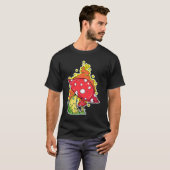 燃える psychedelic キノコ イラスト アート tシャツ (正面フル)