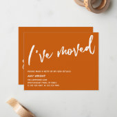 燃えカジュアルたオレンジと白を動かした手書き ノートカード (正面/裏面インサイチュ)