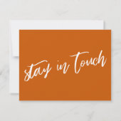 燃えカジュアルたオレンジと白を動かした手書き ノートカード (裏面)