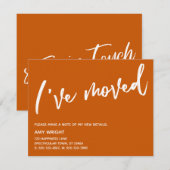 燃えカジュアルたオレンジと白を動かした手書き ノートカード (正面/裏面)