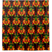 燃えカボチャのヘッドボックス連動パターン シャワーカーテン (正面)