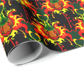 燃えカボチャのヘッドボックス連動パターン ラッピングペーパー (ロールコーナー)