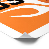 燃えパーソナライズされたるバスケットボールブルーとオレンジ ポスター (角)