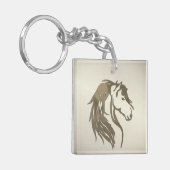 燃え上がった白金馬頭 キーホルダー (正面左)