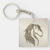 燃え上がった白金馬頭 キーホルダー (正面)