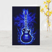 燃え上がるギターカード カード (黄色い花)