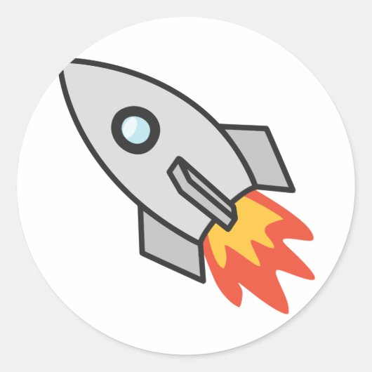 燃え上がるロケット ラウンドシール (正面)