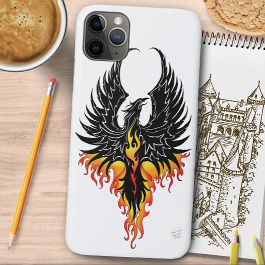 燃え上がる鳳凰 黒い部族の炎 フェニックス Case-Mate iPhoneケース