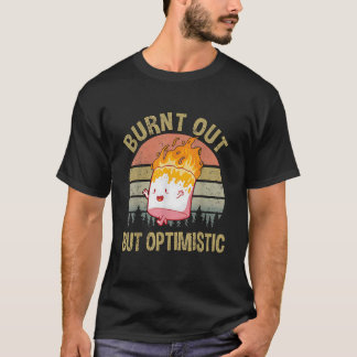 燃え尽きたが楽観的なレトロヴィンテージ夕日 Tシャツ