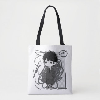 燃え尽きたサラリーマンちびキャライラスト スーツ トートバッグ