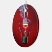 燃え尽きた電球から立ち上がる煙 セラミックオーナメント (左)