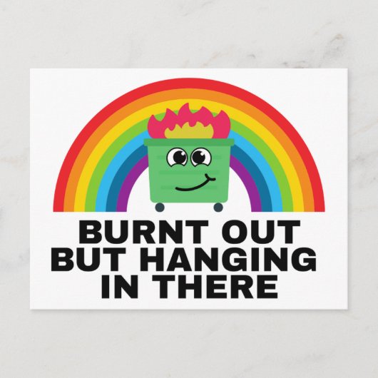 燃え尽きちゃったけど頑張ってるラベル ポストカード (正面)