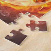 燃え盛りサッカー/サッカーボール装飾用クッション ジグソーパズル (側面)