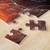 燃え盛りサッカー/サッカーボール装飾用クッション ジグソーパズル (側面)