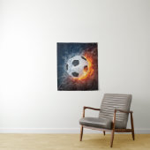 燃え盛りサッカー/サッカーボール装飾用クッション タペストリー (インサイチュ)