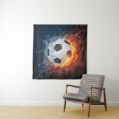 燃え盛りサッカー/サッカーボール装飾用クッション タペストリー (インサイチュ)